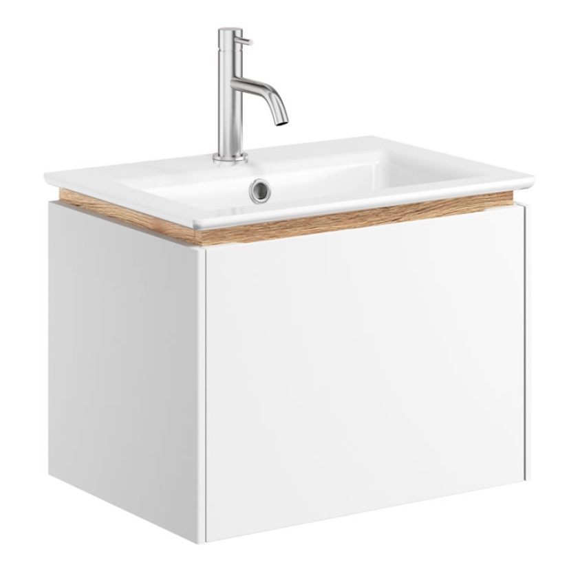 Cutout image of Crosswater Mada 500mm Matt White Wall-Hung Vanity Unit & Basin